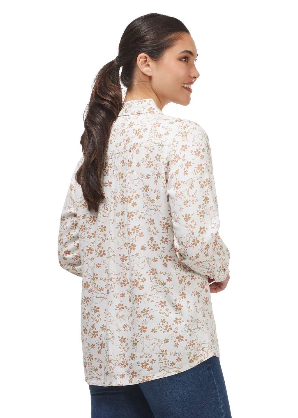 Horse Floral Button Up Shirt