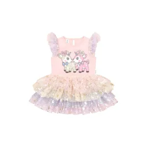 Huxbaby Reindeer Friends Tulle Dress