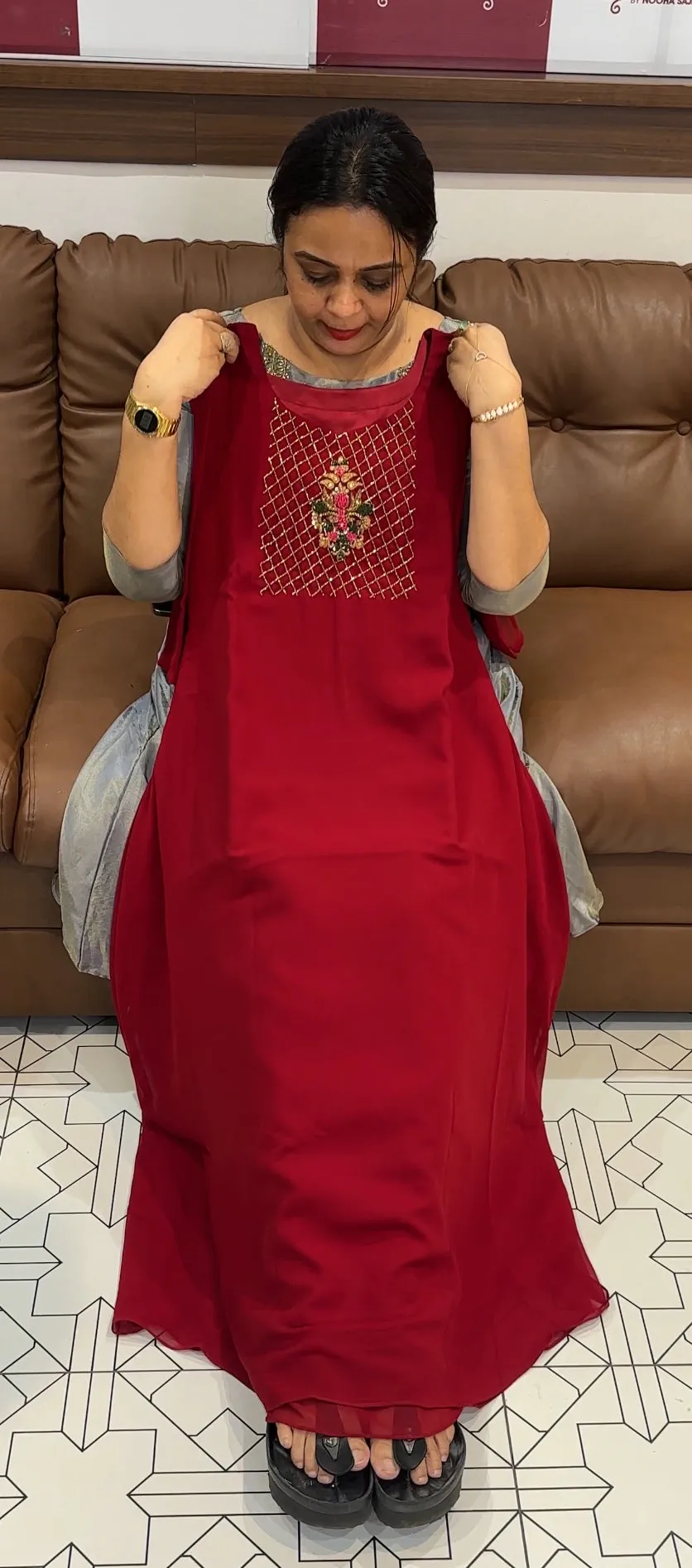IHA'S IN-HOUSE HAND WORKED ALINE TOPS - IHA  18754