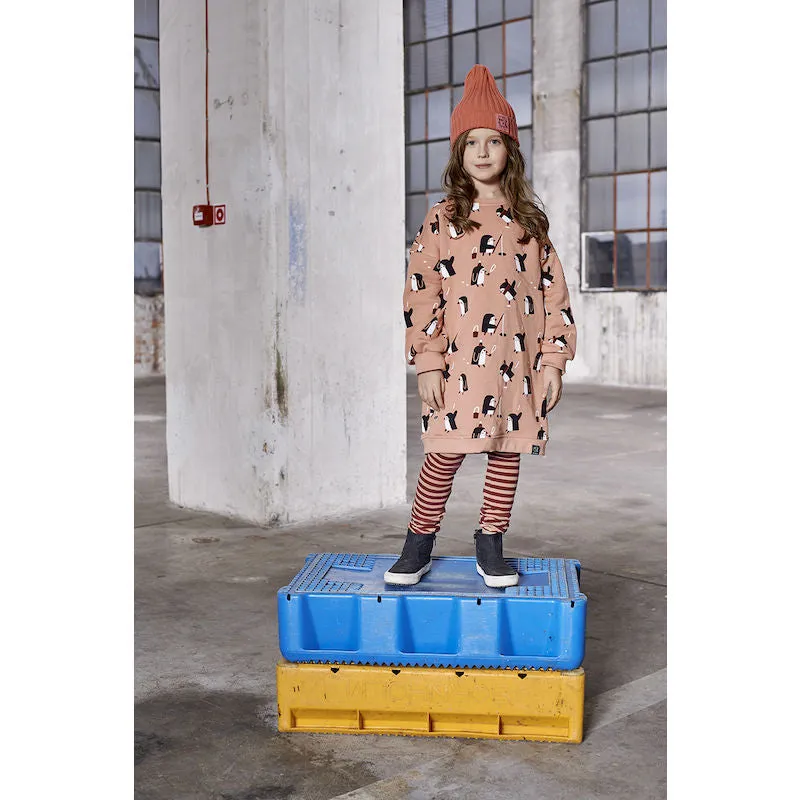Kukukid Pocket Dress Pink Penguin