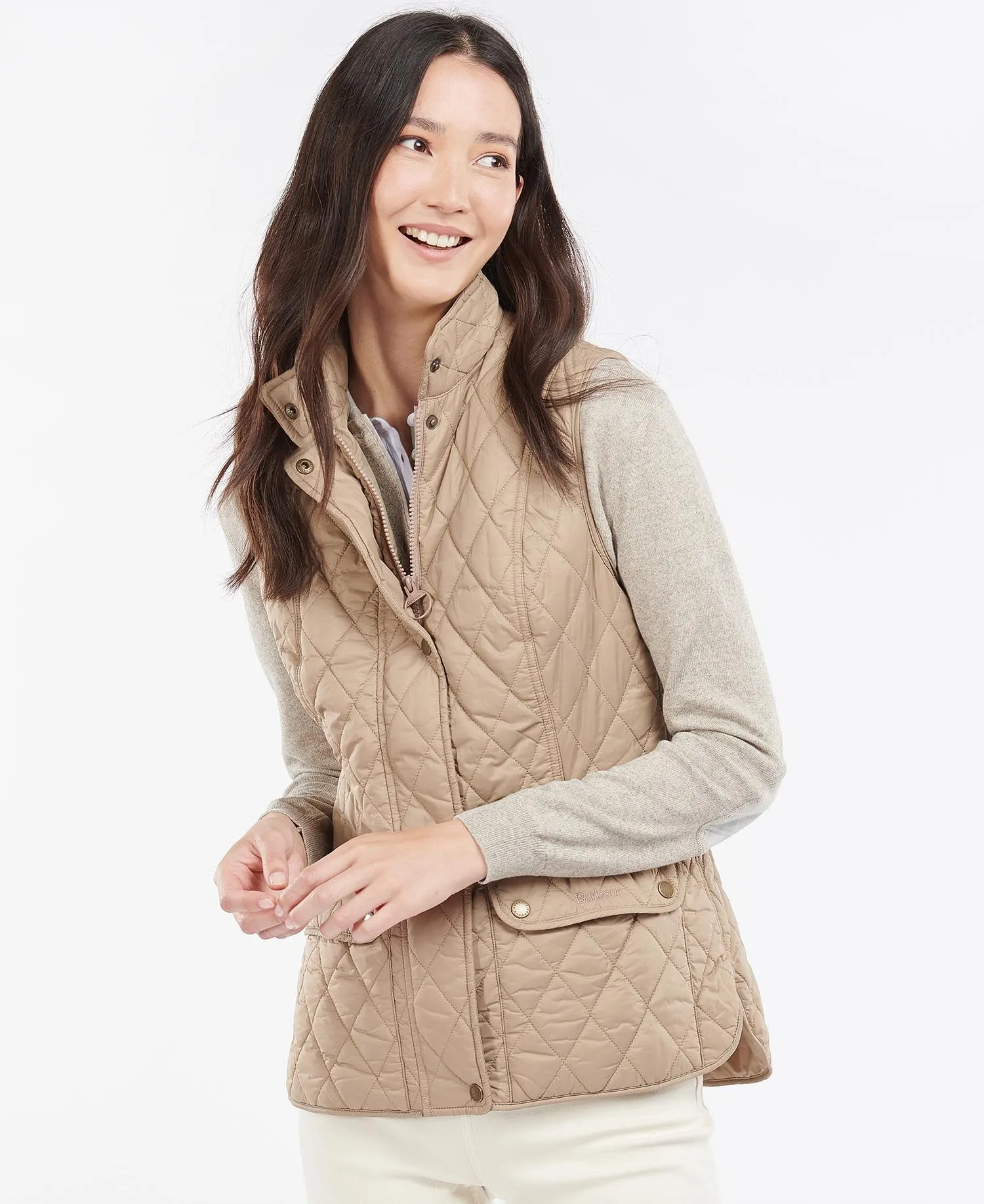 LADIES BARBOUR OTTERBURN GILET - LT TRENCH