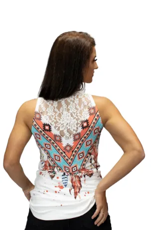 Liberty Wear Collection Tops: Tank Geometric Feathers