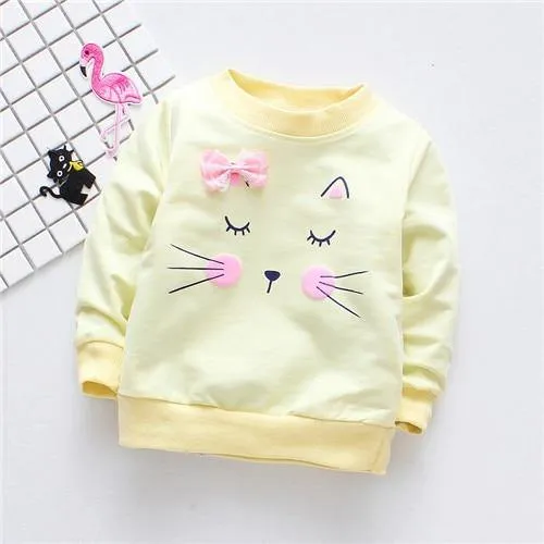 Long sleeve cotton T-shirts for girls