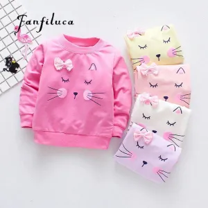 Long sleeve cotton T-shirts for girls