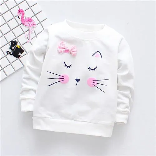Long sleeve cotton T-shirts for girls