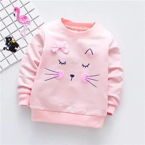 Long sleeve cotton T-shirts for girls