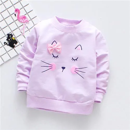 Long sleeve cotton T-shirts for girls