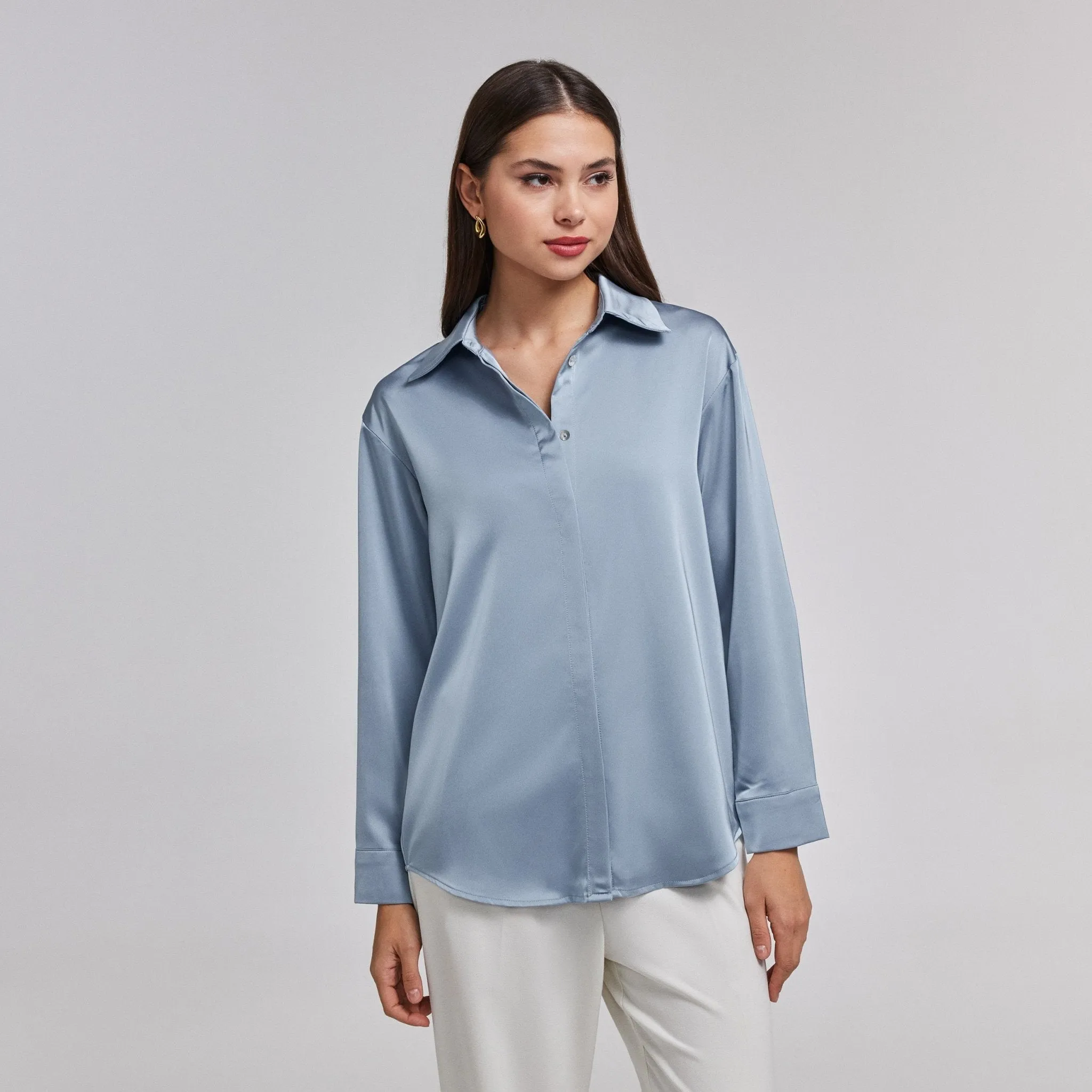 Long Sleeve Satin Shirt