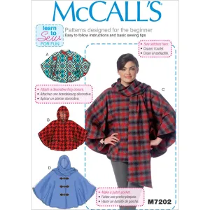 McCall's Pattern M7202 Misses' Ponchos