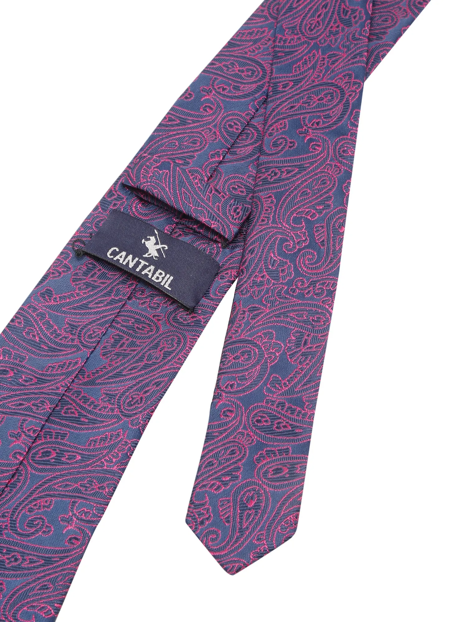 Men's Magenta Fashion Paisley Pattern Tie Set