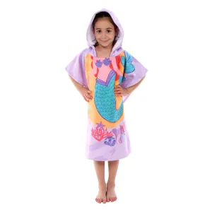 Mermaid Printed Kids Ponchos