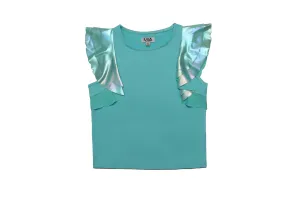 Mia Flutter Top Blue