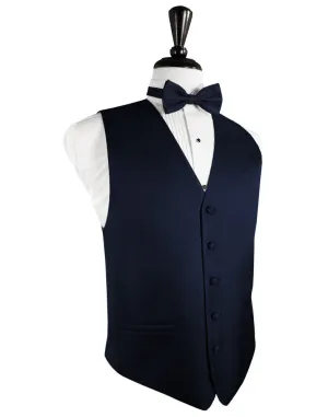 Navy Blue Herringbone Tuxedo Vest