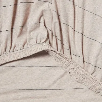 New - King Cotton Jersey Sheet Set Black Striped - Threshold