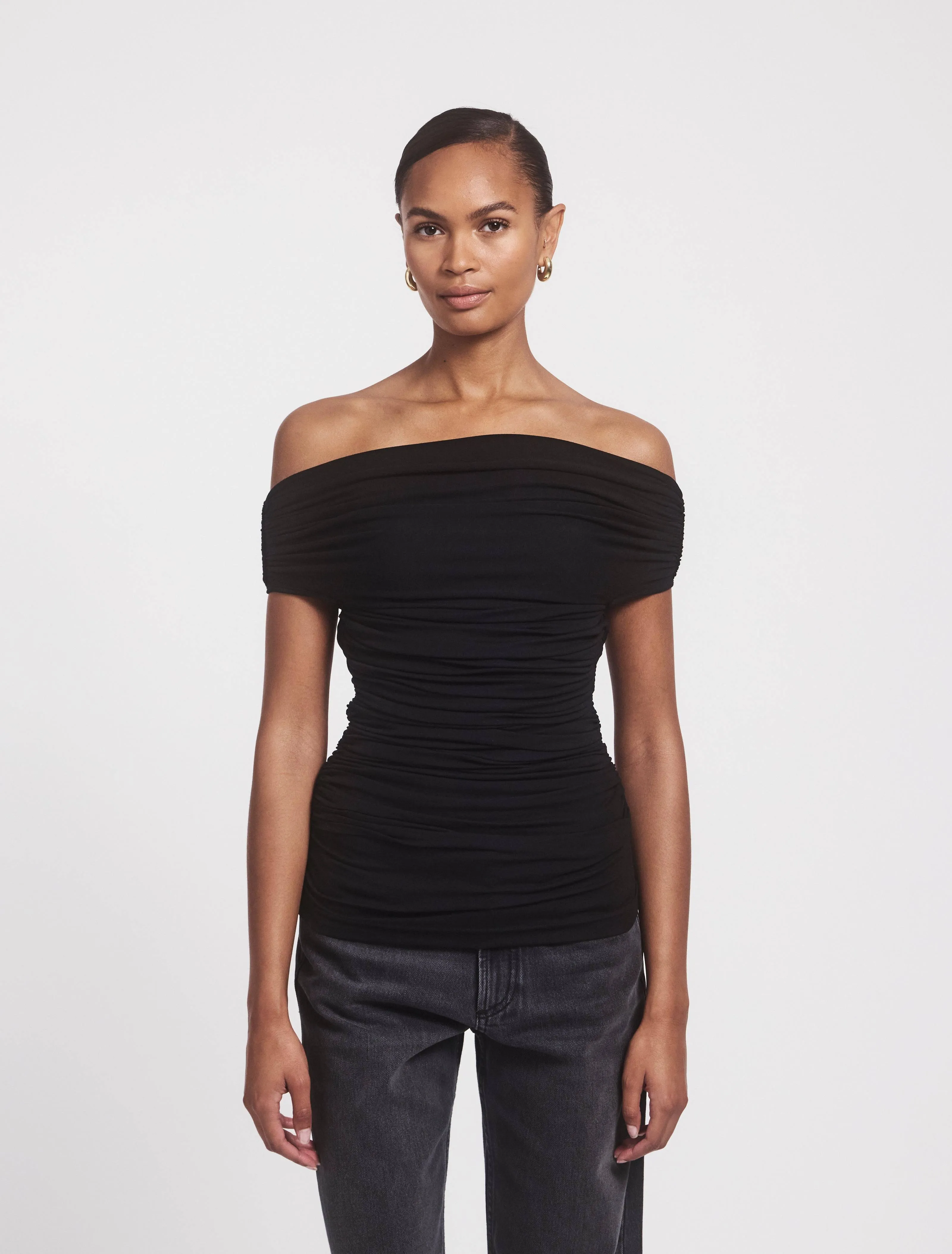 Noho Ruched Top in Black