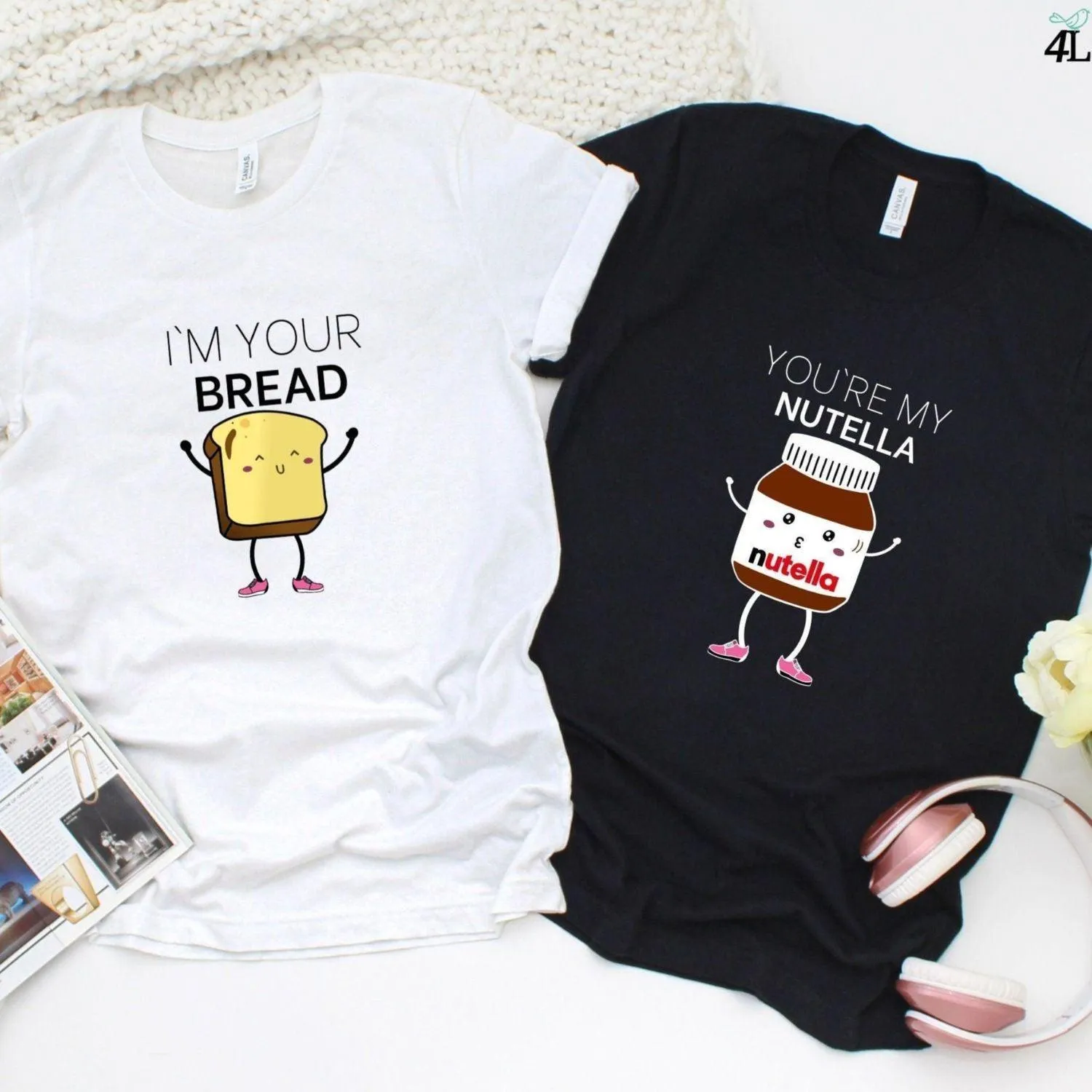 Nutella & Bread Fans' Matching Sets - Celebrate Love - Perfect Duo Outfits for Couples
