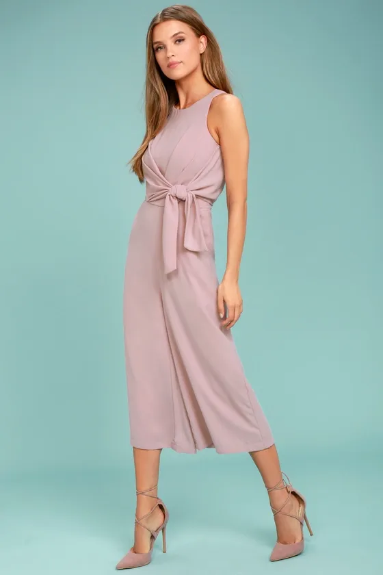 On Track Mauve Midi Jumpsuit.