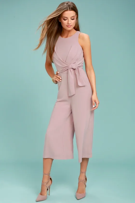 On Track Mauve Midi Jumpsuit.