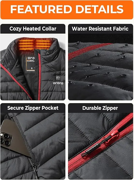 ORORO Women's Lightweight Heated Vest with Battery Pack