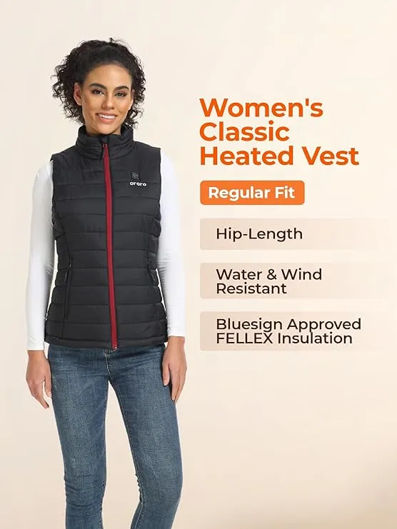 ORORO Women's Lightweight Heated Vest with Battery Pack