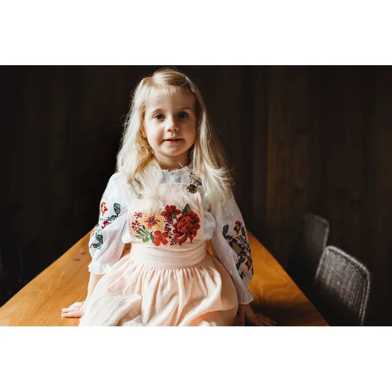 Peggy Zen pinafore in pale pink