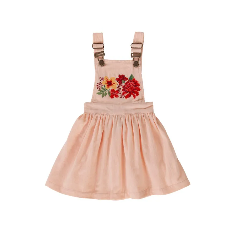 Peggy Zen pinafore in pale pink