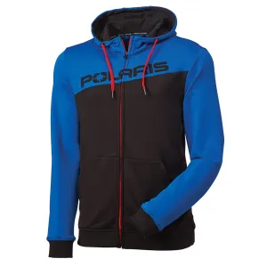Polaris  Blue Black Tech Full-Zip Hoodie Fleece Lined Warm Sporty Casual Hooded