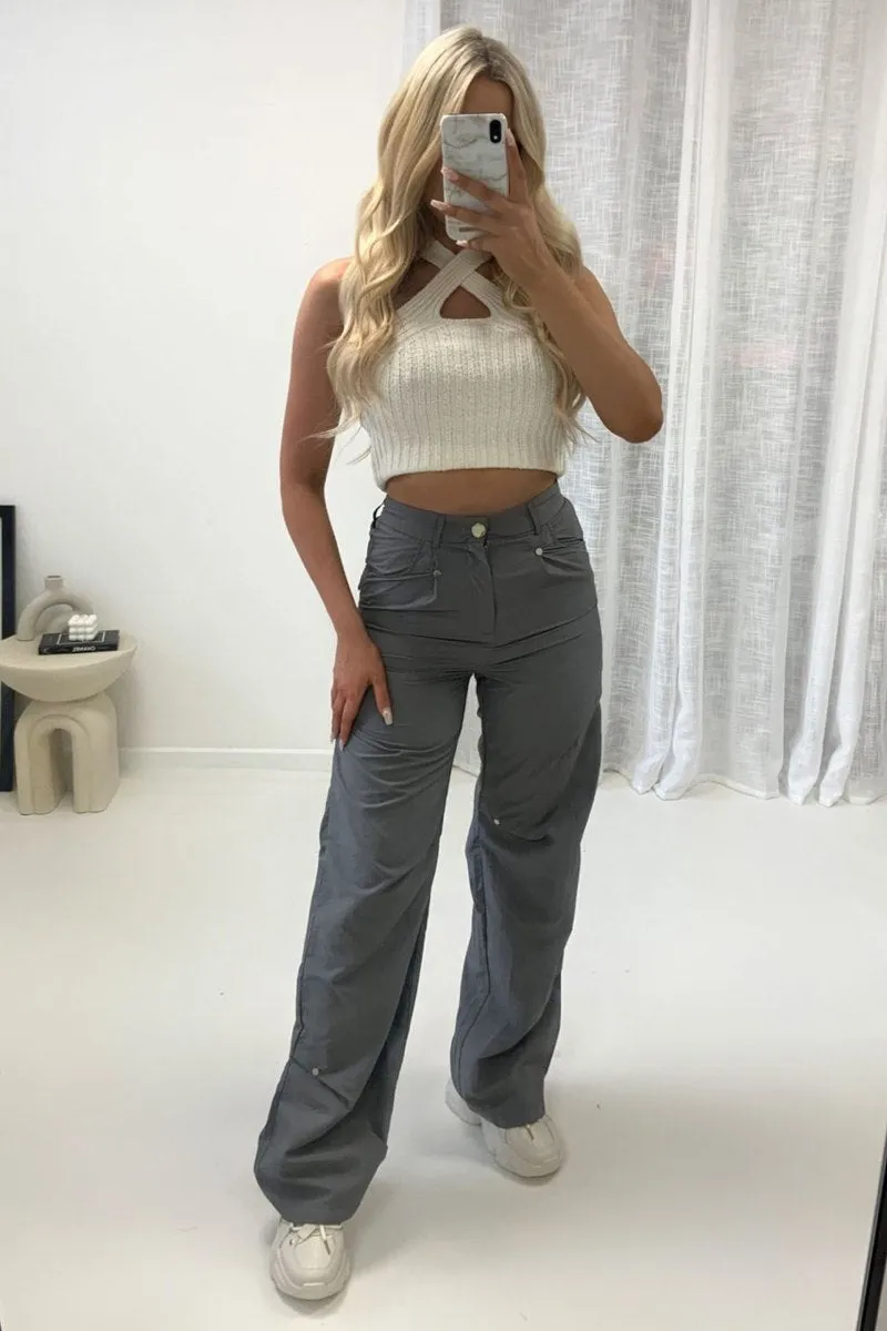 Relaxed Fit Cargo Pants - Grey