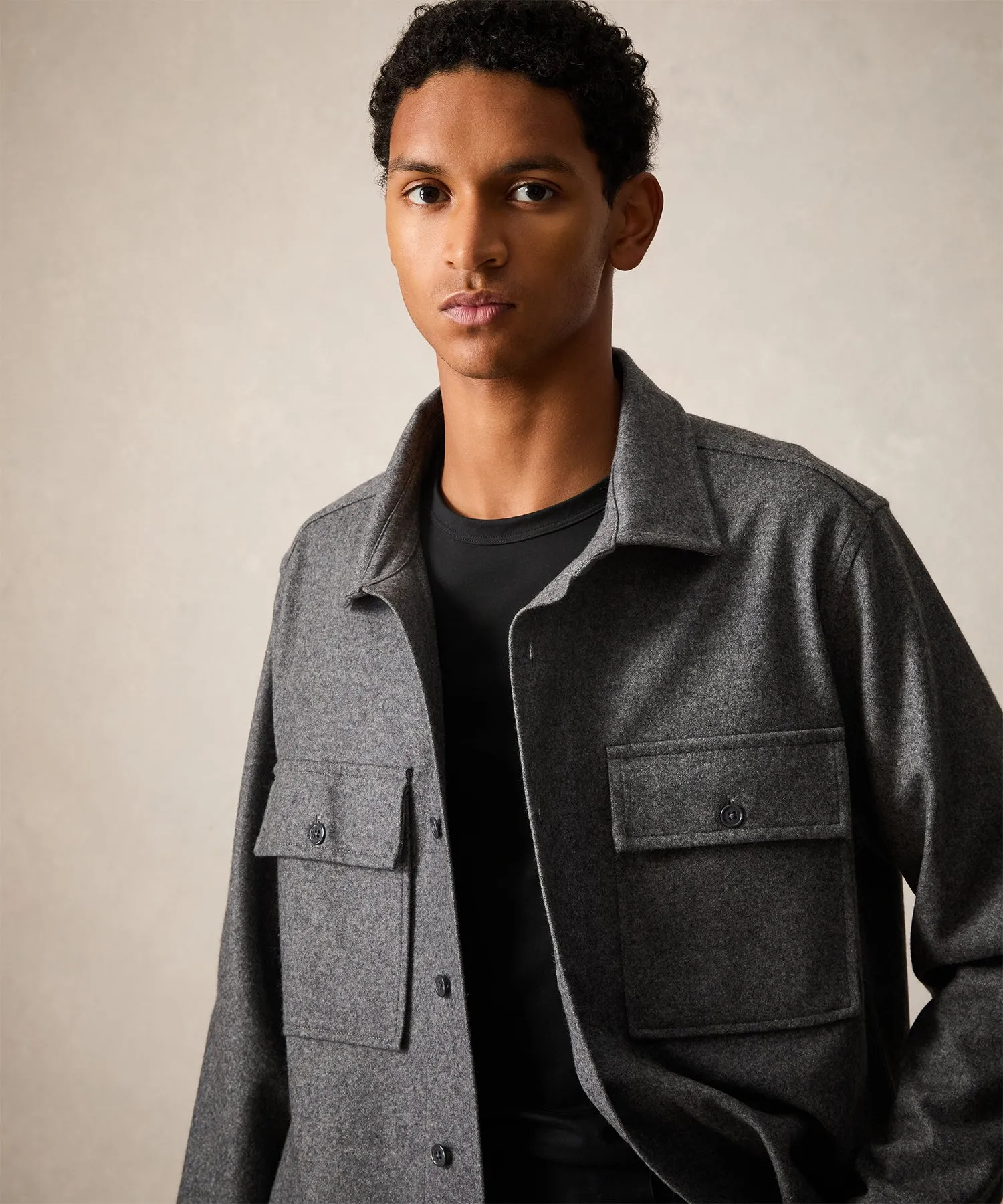 Relaxed Fit Knit Cashmere Overshirt