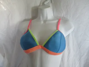 Set 2 TRIANGL Neoprene Summer BIKINI TOP Bathing Suit  L / XL NEON Tie-Dye