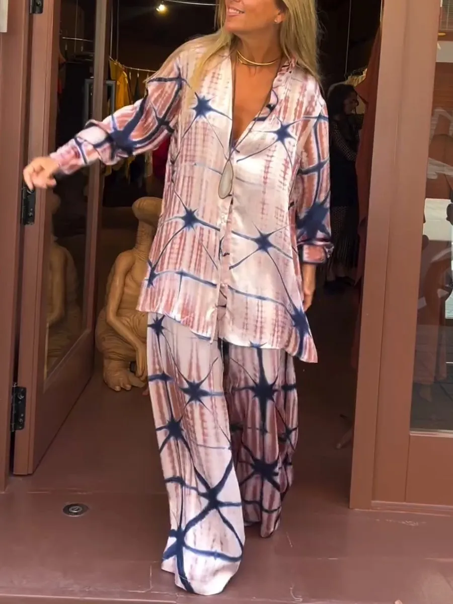 Silk Print Two-Piece Set