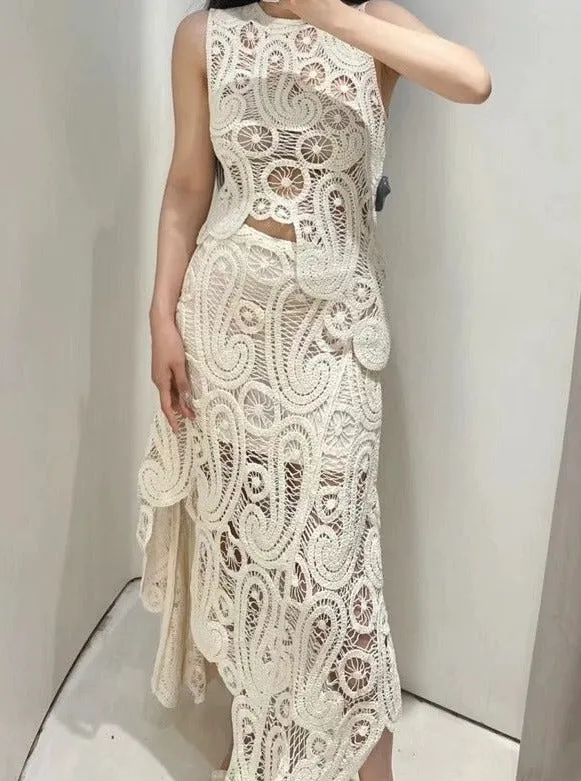 Sleeveless Cutout Two Piece Set