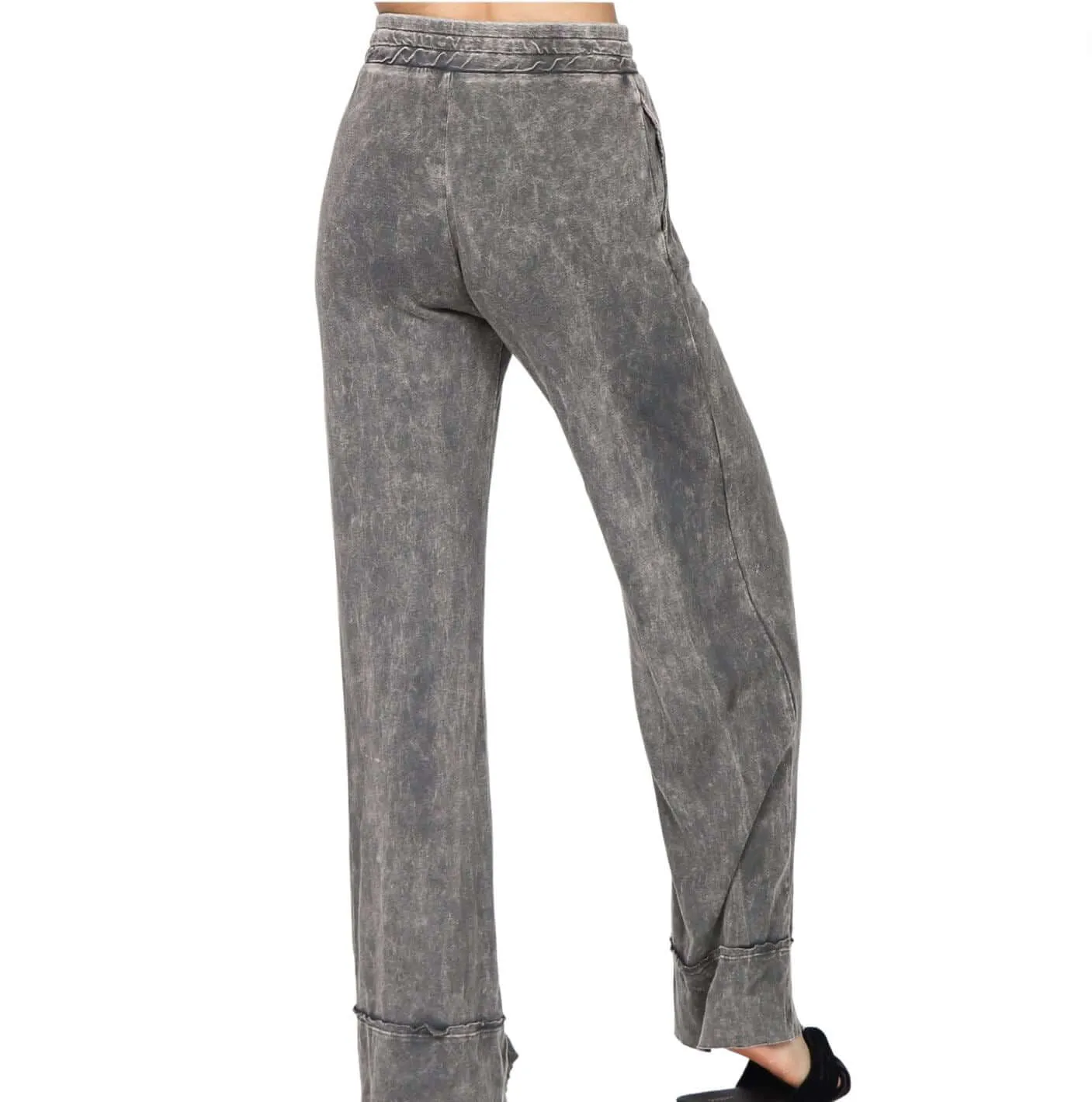 Soft Mineral Washed Relaxed Fit Pants - Clearance Final Sale