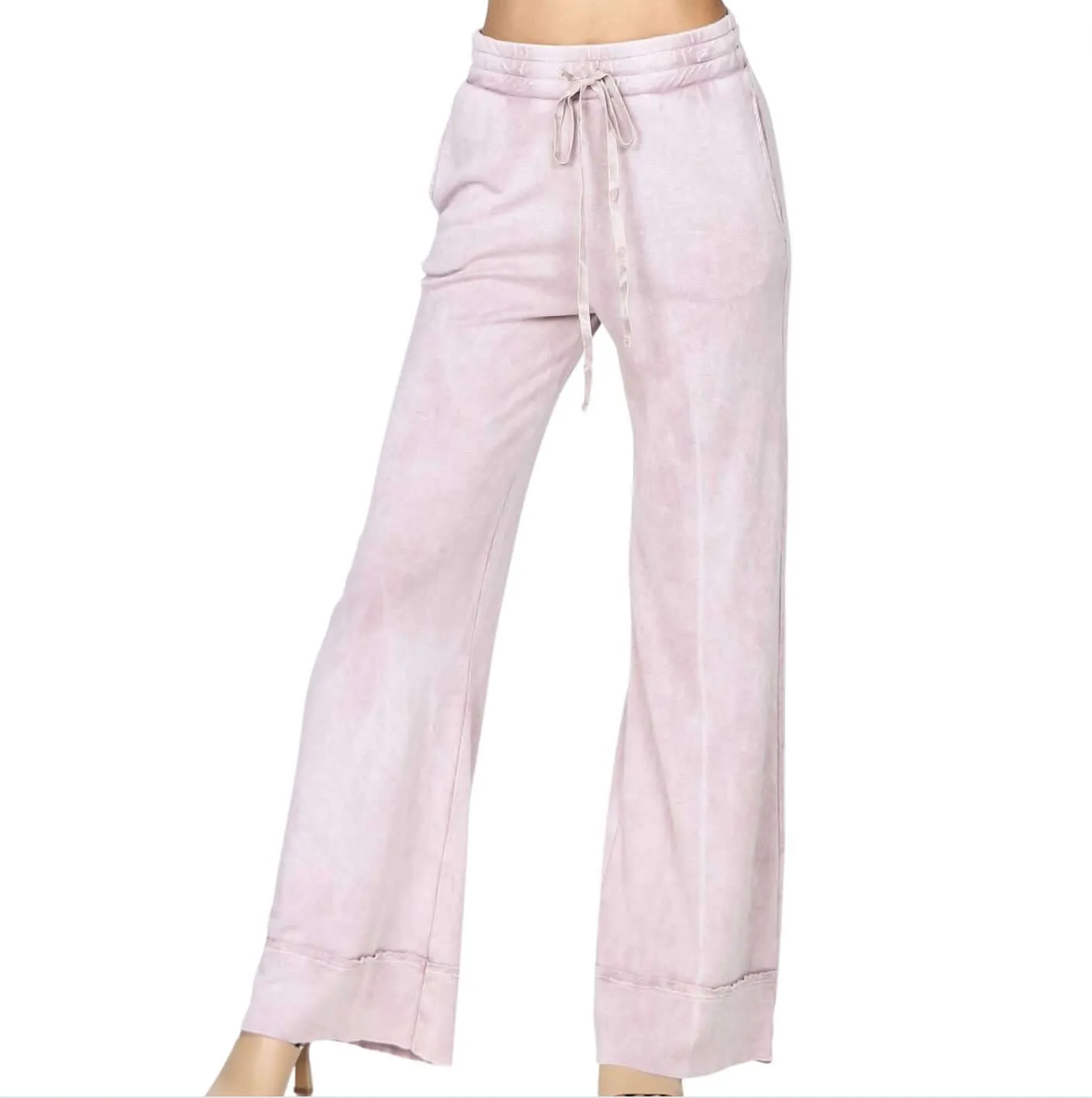 Soft Mineral Washed Relaxed Fit Pants - Clearance Final Sale