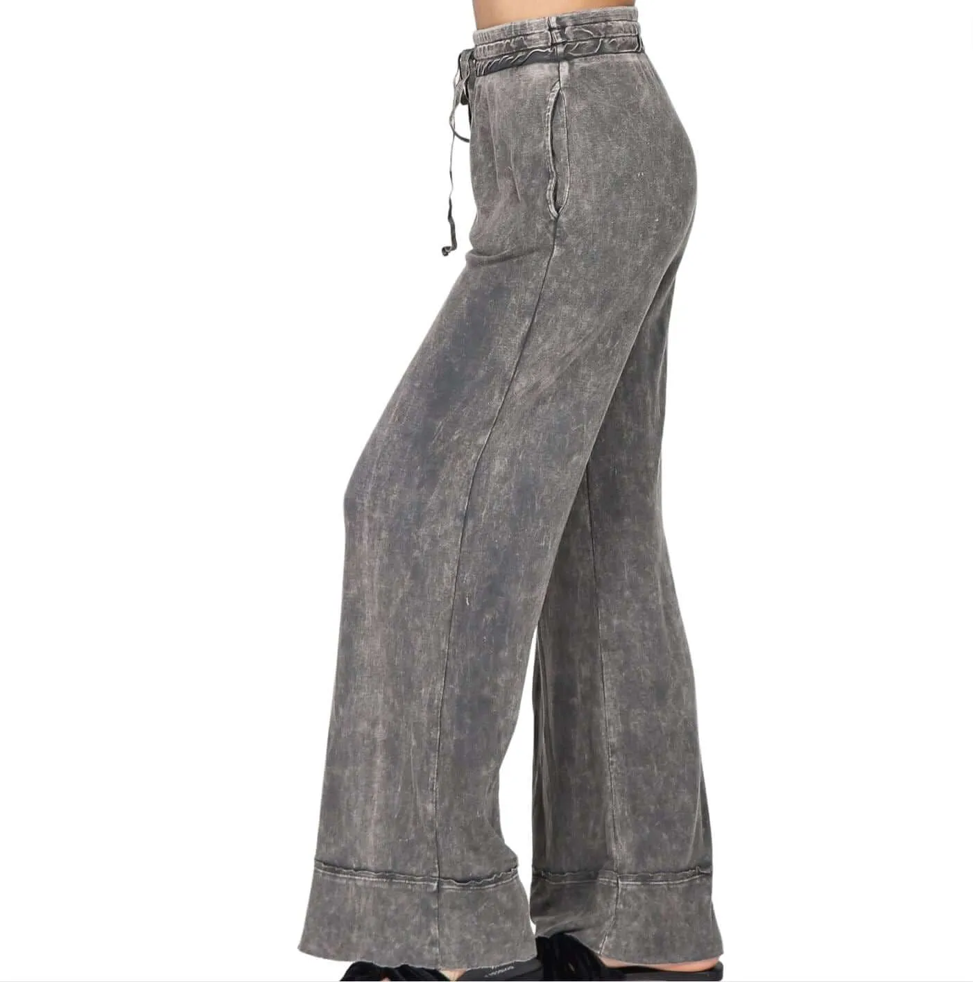 Soft Mineral Washed Relaxed Fit Pants - Clearance Final Sale