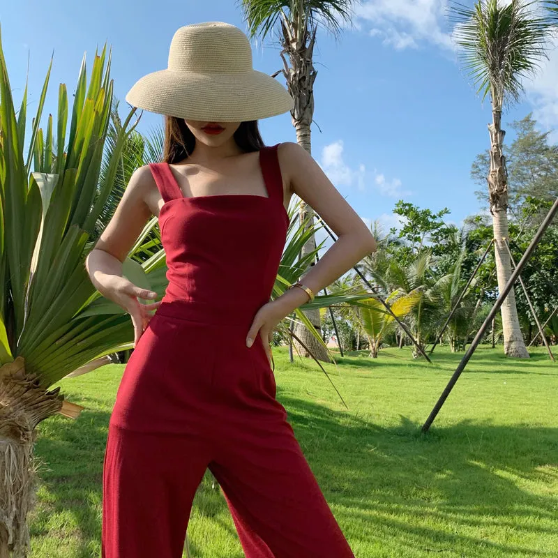 Summer Streetwear Jumpsuit Backless Fitness Beach Wear Party Sexy Rompers Overalls