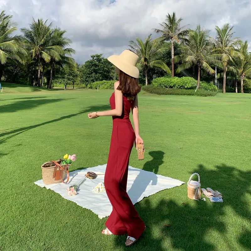 Summer Streetwear Jumpsuit Backless Fitness Beach Wear Party Sexy Rompers Overalls