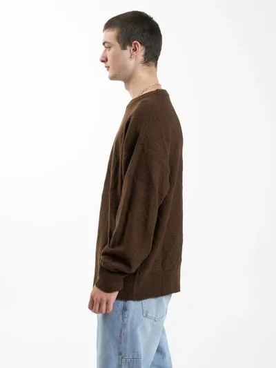 THRILLS - Linked Crew Knit - Chocolate Plum