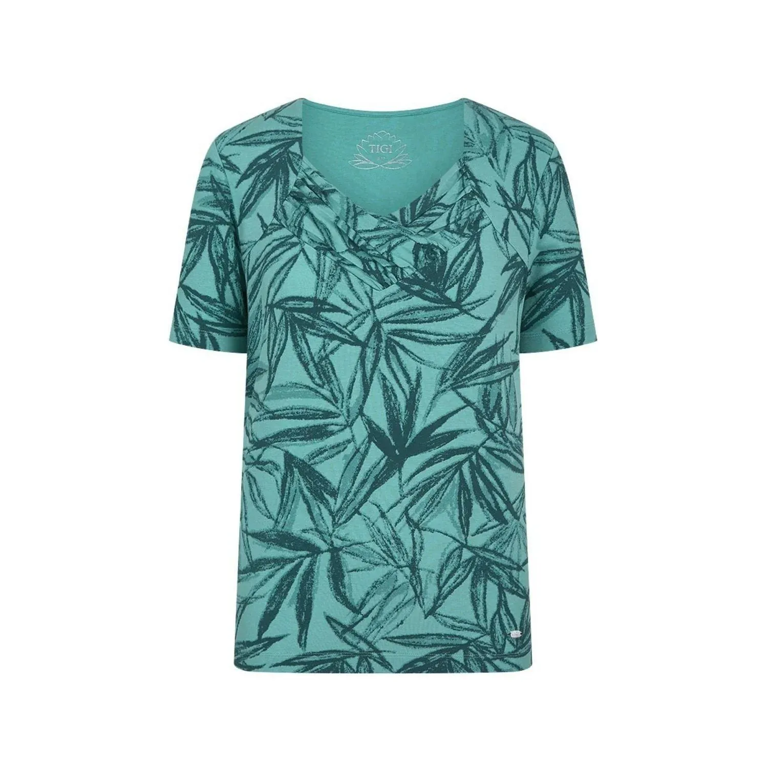 TIGI 14/16 Olive Leaf Ruched Sweetheart Top