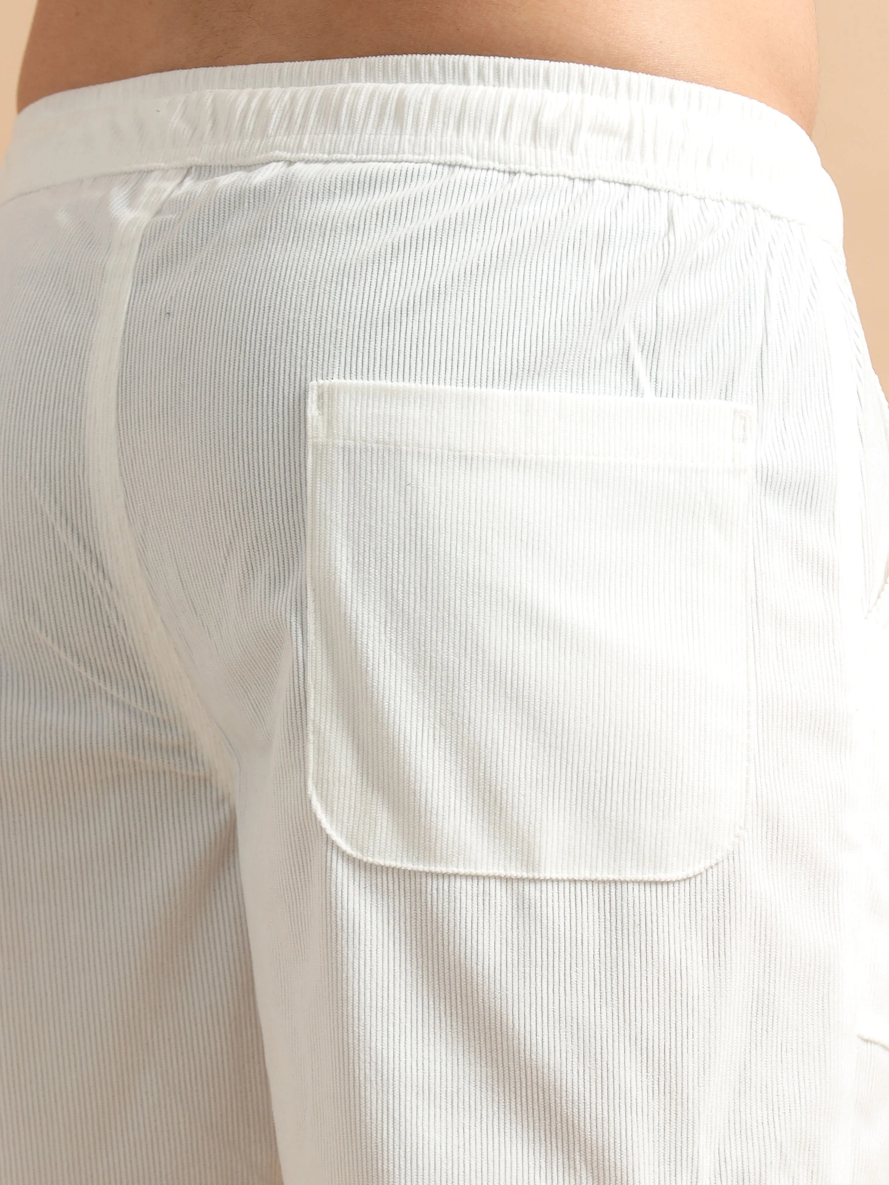 Utility Relaxed Fit Cargo Pant -White