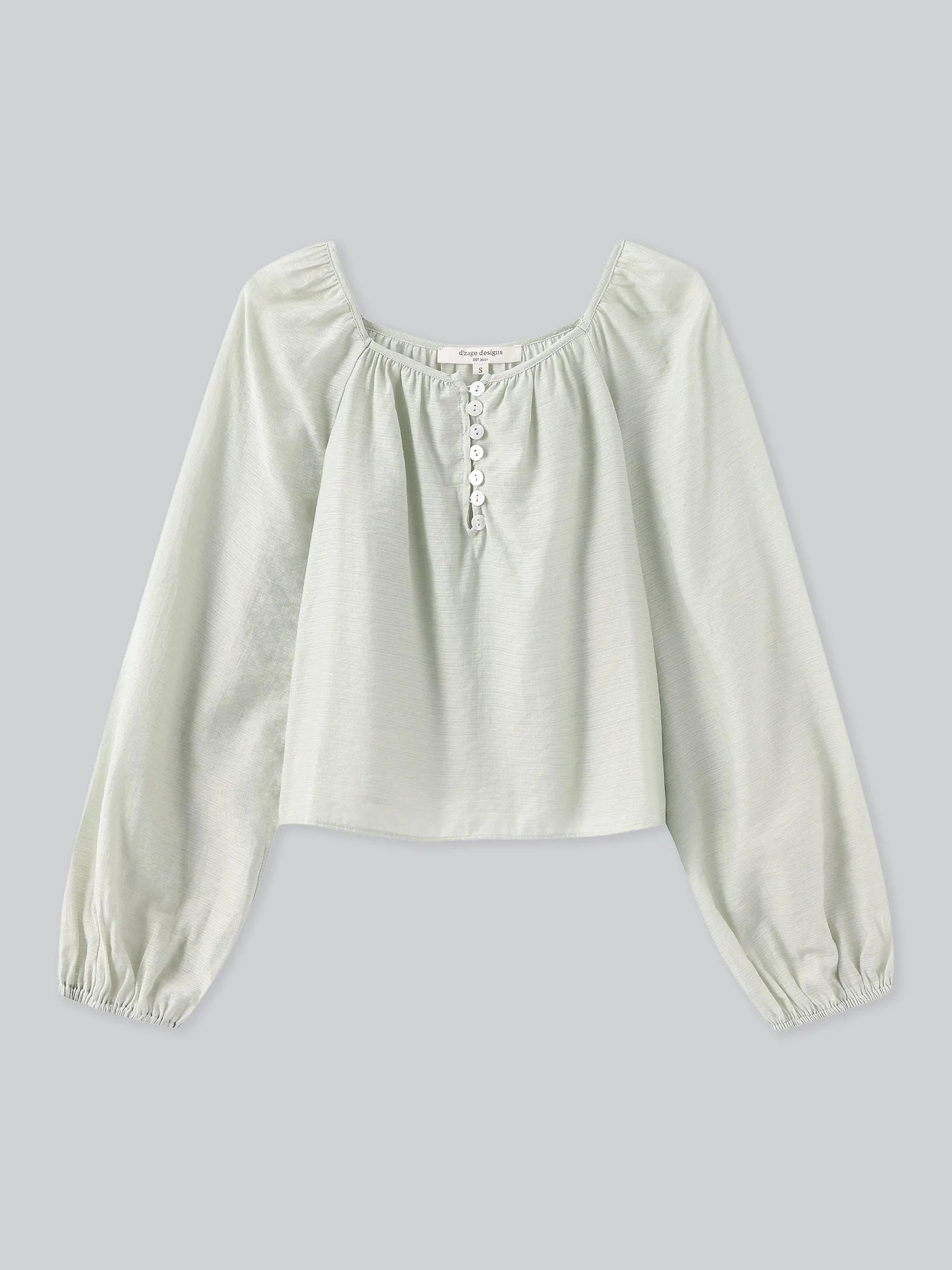 Violette Square Neck Buttoned Blouse