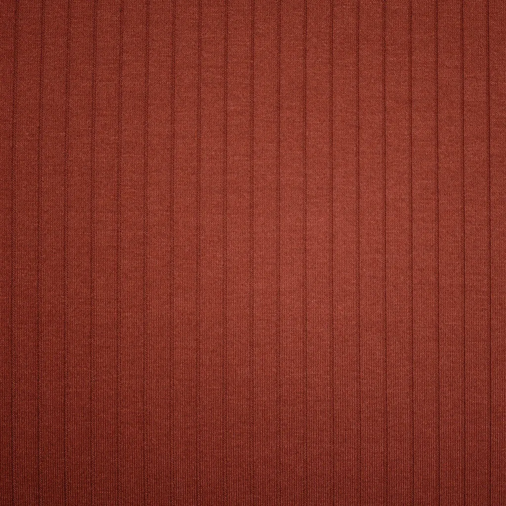 Wide Subtle Rib Knit Solid Rust