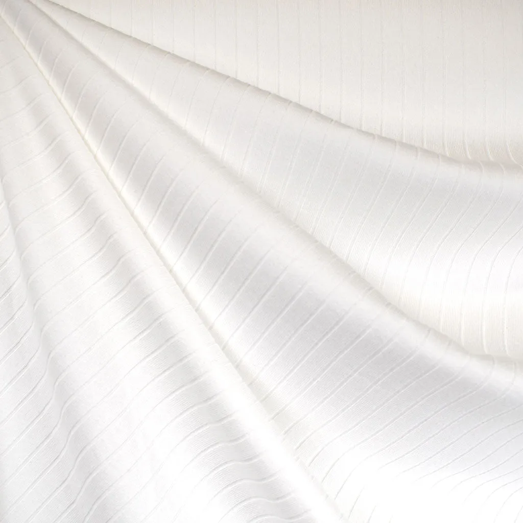 Wide Subtle Rib Knit Solid Winter White