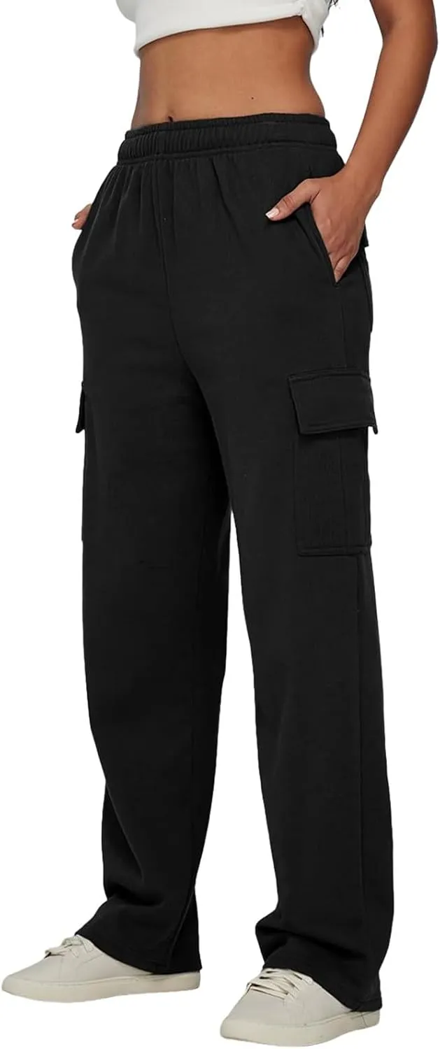 Women's Linen Blend Summer Casual Loose Pants Elastic Waisted Baggy Stretchy Loose Fit Trouser Trendy