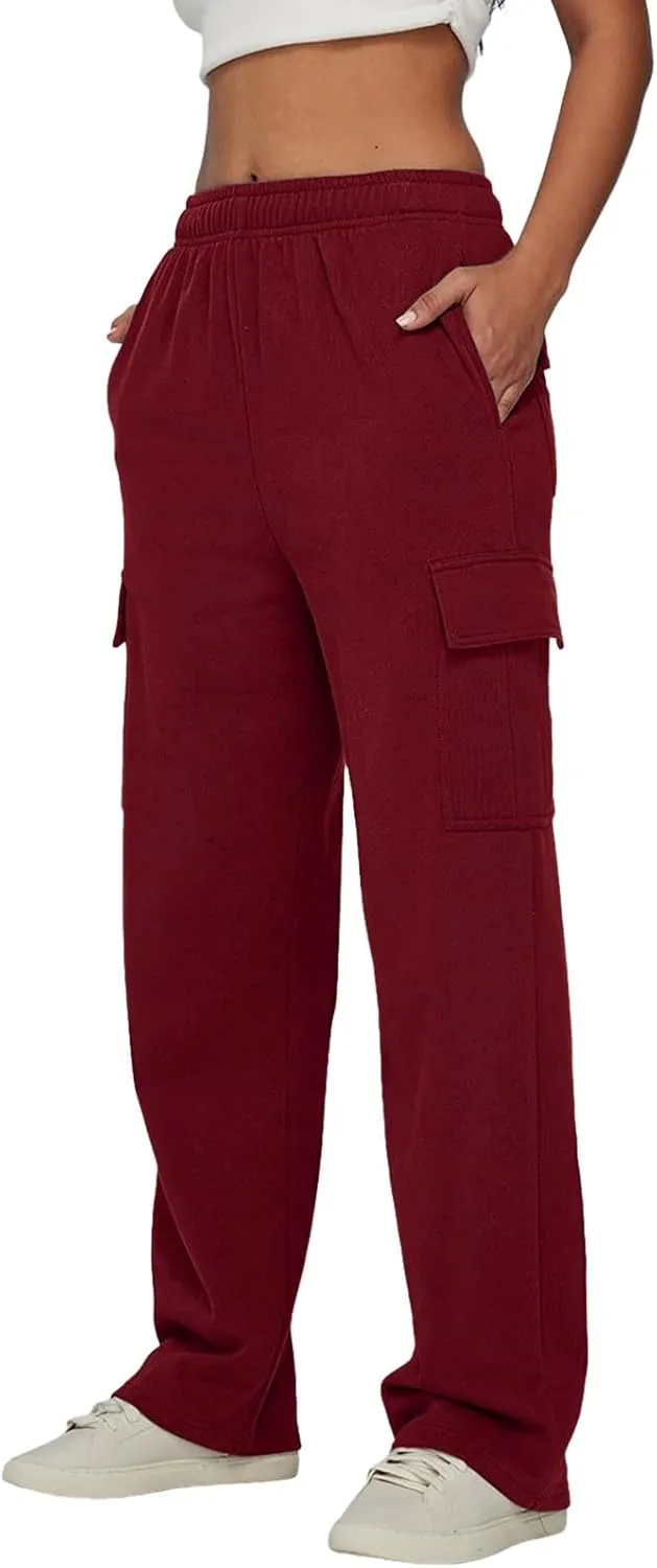 Women's Linen Blend Summer Casual Loose Pants Elastic Waisted Baggy Stretchy Loose Fit Trouser Trendy