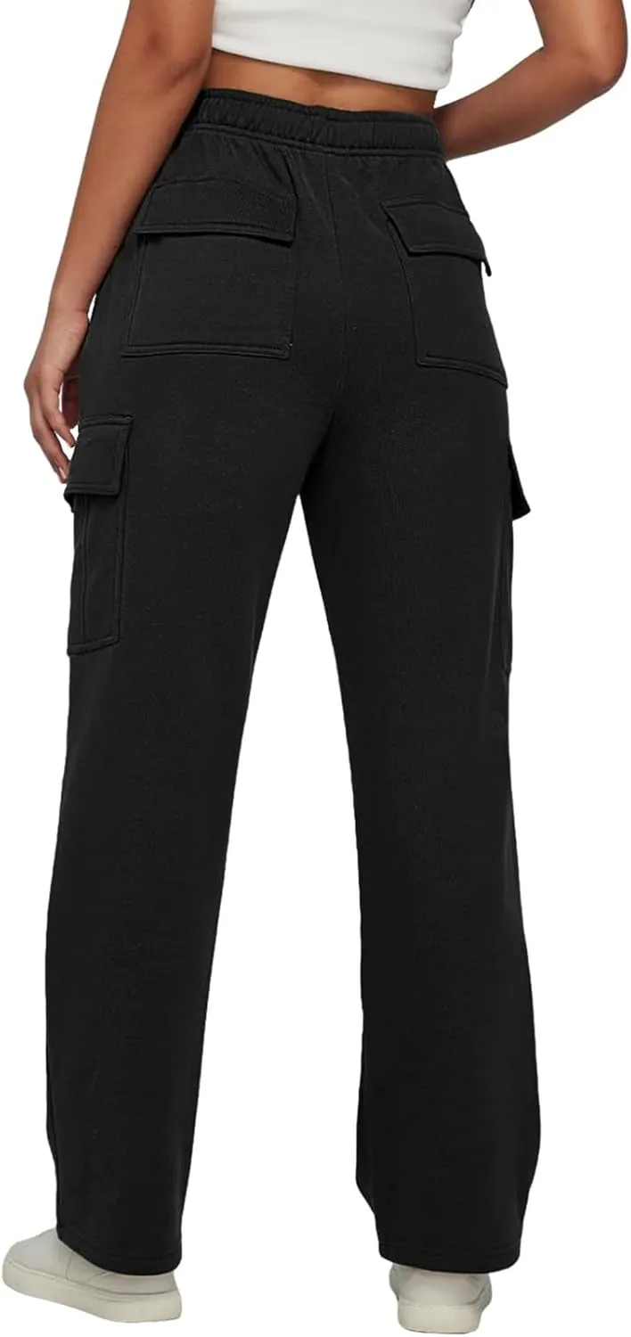 Women's Linen Blend Summer Casual Loose Pants Elastic Waisted Baggy Stretchy Loose Fit Trouser Trendy