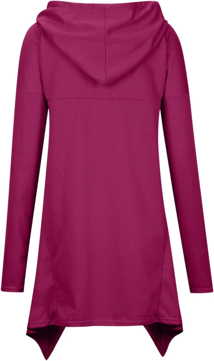 Womens Long Sleeve Pullover Hoodies Solid Color Turtle Neck High Low Hem Sweatshirt Loose Fit Casual Fall Fashion Tops