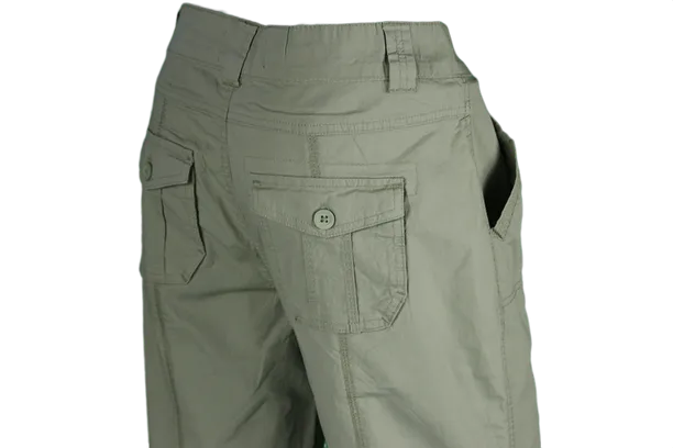 Womens Olive Green Stretched Bermuda Relaxed- fit Short Pants.