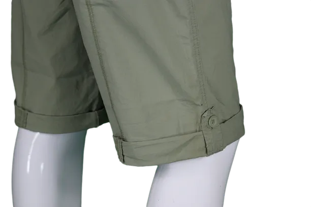 Womens Olive Green Stretched Bermuda Relaxed- fit Short Pants.